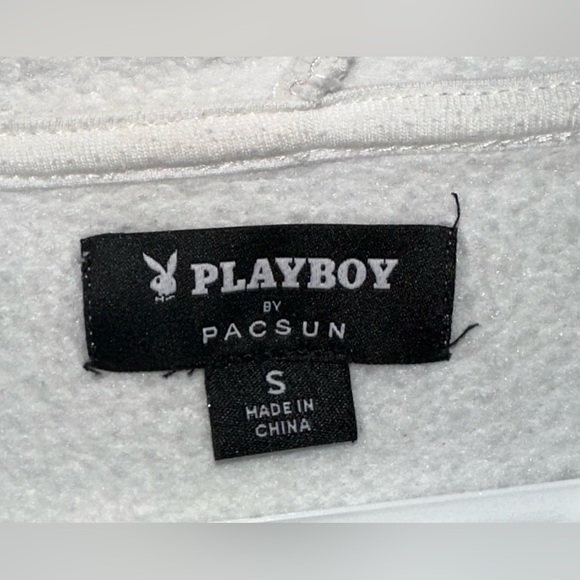 🤍FINAL SALE🤍 Playboy Happy Camper Beaded Rainbow Drop Shoulder Hoodie Size S - Picture 9 of 12